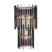 Varaluz Park Row 3 Light 21" Tall LED Wall Sconce Matte Black / French Gold