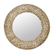 Varaluz Tangled 33" Diameter Circular Flat Wicker Framed Accent Mirror Natural / Tan / Beige / Brown
