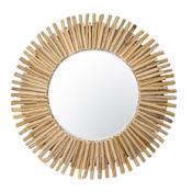 Varaluz Drifter 34" Circular / Sunburst Flat Wood Framed Accent Mirror Natural / Tan / Beige / Brown