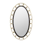 Varaluz Chains of Love 24" W x 40" H Oval Steel Framed Accent Mirror Matte Black / Textured Gold