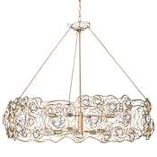 Varaluz Ethereal Rose 8 Light 40" Wide Abstract Drum Chandelier Havana Gold Ombre