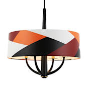 Varaluz Patchwork 4 Light 24" Wide Pendant Black / Satin Brass / Patchwork