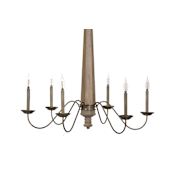Varaluz Dinner at 6 Light 39" Wide LED Taper Candle Style Chandelier Brass