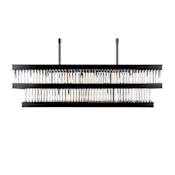 Varaluz Double Take 6 Light 14" Wide LED Crystal Linear Pendant Black
