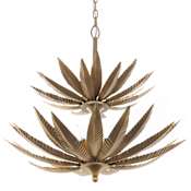 Varaluz Zanara 9 Light 26" Wide Abstract Chandelier Brass Kisser