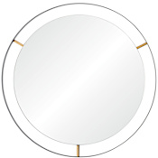Varaluz Framed 20" Diameter Circular Framed Bathroom Mirror Matte Black