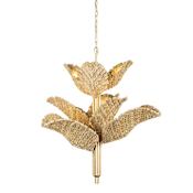 Varaluz Banana Leaf 9 Light 37" Wide Abstract Candle Style Chandelier French Gold / Natural Seagrass