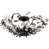 Vaxcel Lighting Jardin 4 Light 19" Wide Flush Mount Indoor Ceiling Fixture with Accent Crystal Beads - 19 Inches Wide Architectural Bronze