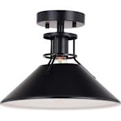 Vaxcel Lighting Canton 12" Wide Semi-Flush Ceiling Fixture Black / Matte White