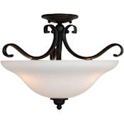 Vaxcel Lighting Monrovia 3 Light 17" Wide Semi-Flush Bowl Ceiling Fixture Oil Rubbed Bronze