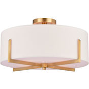 Vaxcel Lighting Surrey 4 Light 18" Wide Semi-Flush Drum Ceiling Fixture Natural Brass