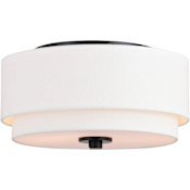 Vaxcel Lighting Burnaby 2 Light 13" Wide Flush Mount Drum Ceiling Fixture Black