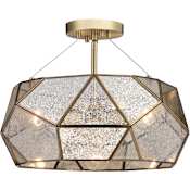 Vaxcel Lighting Euclid 3 Light 16" Wide Semi-Flush Drum Ceiling Fixture Aged Brass