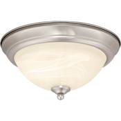 Vaxcel Lighting Stevens 13" Wide LED Flush Mount Bowl Ceiling Fixture with Shade Satin Nickel