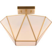Vaxcel Lighting Burnett 2 Light 14" Wide Semi-Flush Bowl Ceiling Fixture / Converts to Pendant Muted Brass
