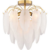 Vaxcel Lighting Burbank 4 Light 14" Wide Semi-Flush Waterfall Ceiling Fixture Muted Gold