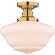 Vaxcel Lighting Eastgate 12" Wide Semi-Flush Ceiling Fixture with Frosted Glass Shade Antique Gold