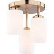 Vaxcel Lighting Park Ridge 3 Light 11" Wide LED Semi-Flush Ceiling Fixture Champagne Gold