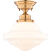 Vaxcel Lighting Huntley 10" Wide LED Semi-Flush Globe Ceiling Fixture Natural Brass