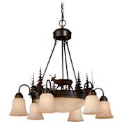 Vaxcel Lighting Bryce 9 Light 28-1/2" Wide Chandelier with Elk Accents Burnished Bronze