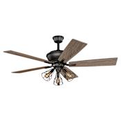 Vaxcel Lighting Clybourn 52" 5 Blade Indoor Ceiling Fan with Vintage Edison Bulbs Bronze