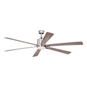 Vaxcel Lighting Wheelock 72" 6 Blade Indoor Ceiling Fan with Remote Control Satin Nickel / Driftwood / Black