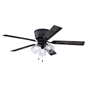 Vaxcel Lighting Cromwell 52" 5 Blade Indoor LED Ceiling Fan with Clear Glass Shades Matte Black