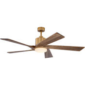 Vaxcel Lighting Wedgewood 5 Blade Indoor LED Ceiling Fan Satin Brass / Dark Elm