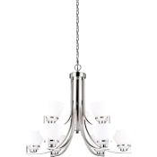 Vaxcel Lighting Metropolis 9 Light 32" Wide Chandelier Satin Nickel