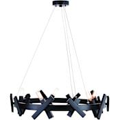 Vaxcel Lighting Wells 5 Light 28" Wide Ring Chandelier Matte Black