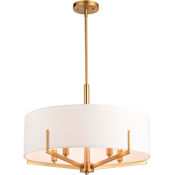 Vaxcel Lighting Surrey 5 Light 22" Wide Drum Chandelier Natural Brass
