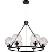 Vaxcel Lighting Lander 6 Light 28" Wide Ring Chandelier Matte Black
