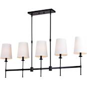 Vaxcel Lighting Camden 5 Light 46" Wide Linear Chandelier Matte Black