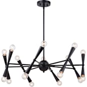 Vaxcel Lighting Drake 16 Light 29" Wide Antler Sputnik Chandelier Matte Black