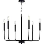 Vaxcel Lighting 6 Light 26" Wide Taper Candle Style Chandelier Black