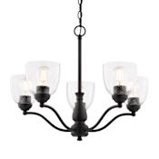 Vaxcel Lighting Bellwood 5 Light 25" Wide Chandelier Matte Black