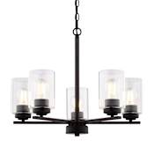 Vaxcel Lighting Park Ridge 5 Light 21" Wide Chandelier Matte Black