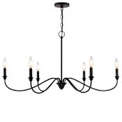 Vaxcel Lighting Annabelle 6 Light 36" Wide LED Candle Style Chandelier Matte Black