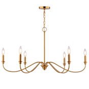 Vaxcel Lighting Annabelle 6 Light 36" Wide LED Candle Style Chandelier Muted Brass