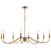 Vaxcel Lighting Annabelle 8 Light 42" Wide LED Candle Style Chandelier Muted Brass
