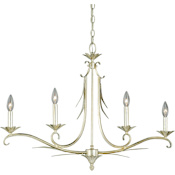 Vaxcel Lighting Austen 4 Light 34" Wide Taper Candle Style Chandelier Silver Leaf