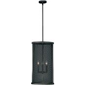Vaxcel Lighting Wicker Park 3 Light 13" Wide Cage Pendant Warm Pewter