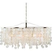 Vaxcel Lighting Elsa 5 Light 36" Wide Linear Chandelier Capiz Shell