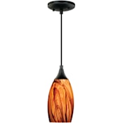 Vaxcel Lighting Milano 1 Light Mini Pendant with Multi-Colored Glass Shade Oil Rubbed Bronze
