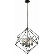 Vaxcel Lighting Rad 4 Light 24" Wide Multi Light Pendant Warm Pewter