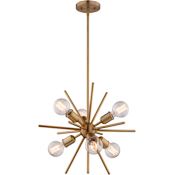 Vaxcel Lighting Estelle 6 Light 19" Wide Multi Light Pendant Natural Brass