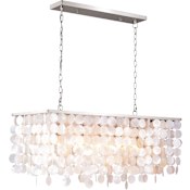 Vaxcel Lighting Elsa 5 Light 36" Wide Linear Chandelier Satin Nickel