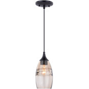 Vaxcel Lighting Milano Single Light 5" Wide Pendant with A Glass Shade Oil Rubbed Bronze