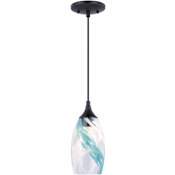 Vaxcel Lighting Milano Single Light 5" Wide Pendant with A Glass Shade Oil Rubbed Bronze
