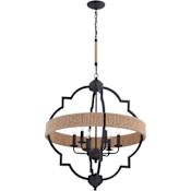 Vaxcel Lighting Beaumont 6 Light 25" Wide Pendant Textured Gray